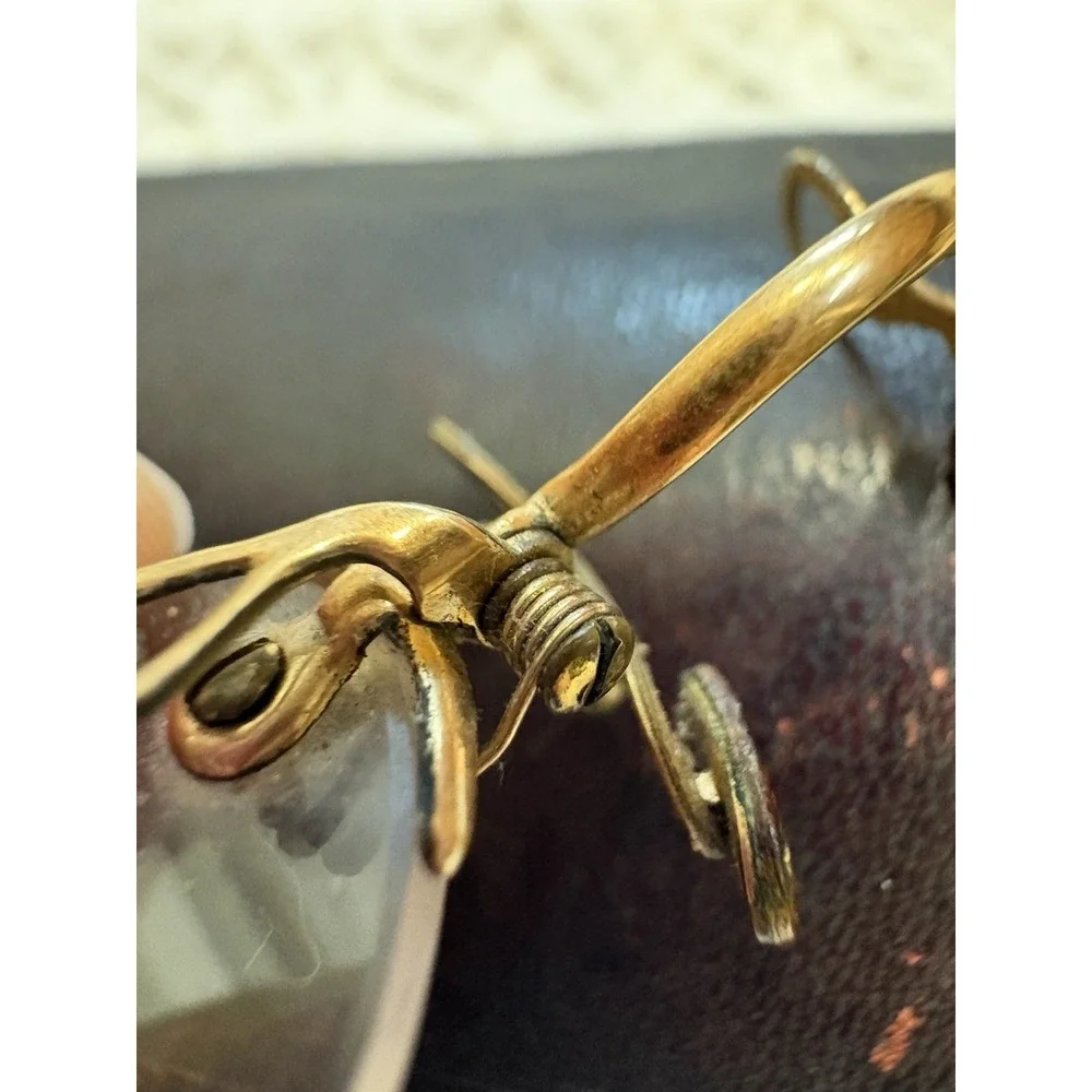 Antique No Frame Invisible Ladies Dainty Glasses Spectacles Case 12k Rolled Gold